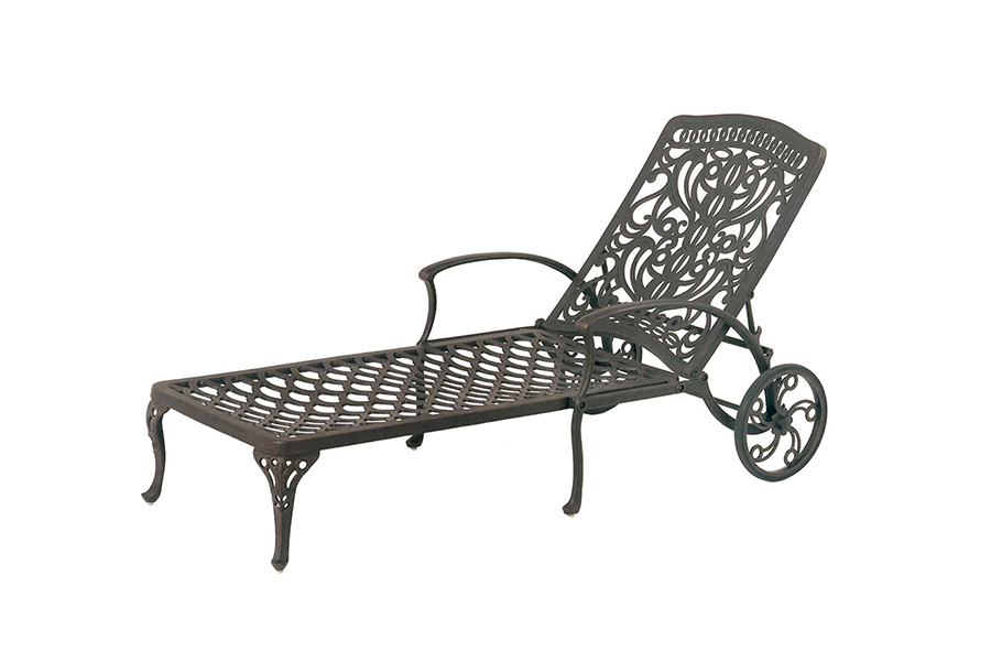 Tuscany Chaise Lounge With Cast Silver Cushion