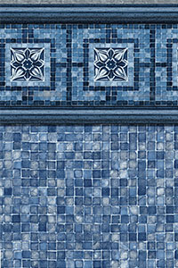 Latham Diamond Bordered Liner Vintage Mosaic with Blue Mosaic