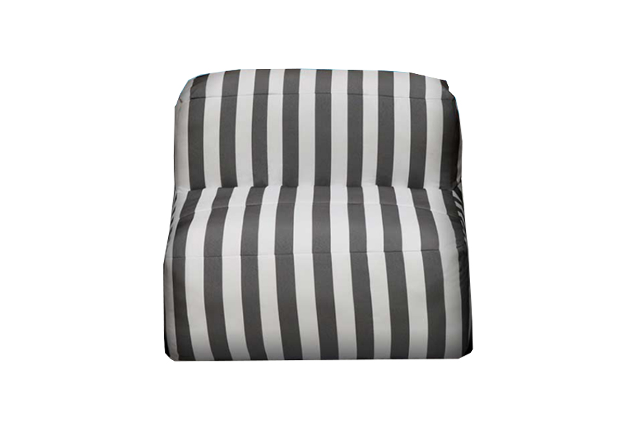 Armless Lounge Piece Dark Grey Stripe