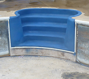 Fibreglass Step & Concrete Pool Finish