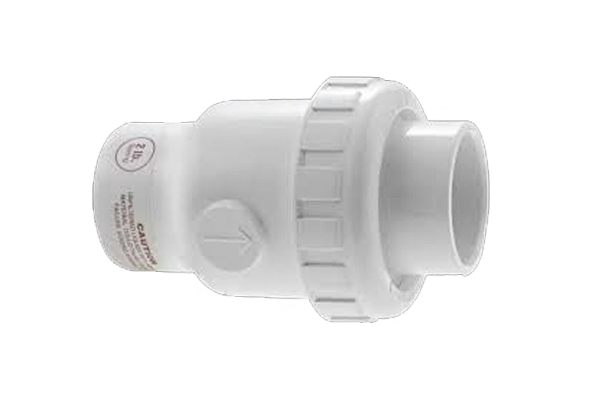 1 1/2″ White PVC Single Union Spring Check Valve SKT X SKT 1/4 LB, 1/2 LB & 2 LB